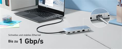 Anker 575 USB C Hub 12 in 1Dual HDMI DP Dockingstation für Triple