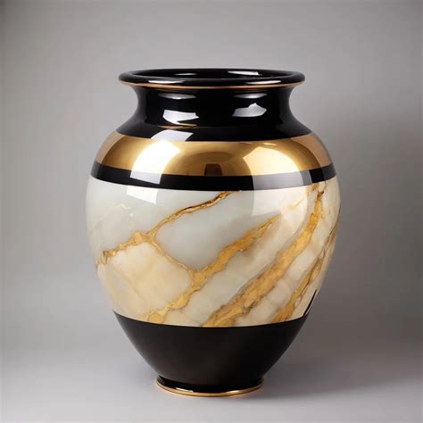 Giant Onyx And Gold Pot