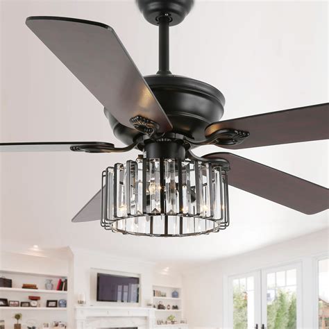 Black Ceiling Fan With Light Kit Remote Control And Pull Chain