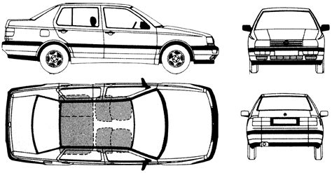 Volkswagen Vento Cl Sedan Blueprints Free Outlines