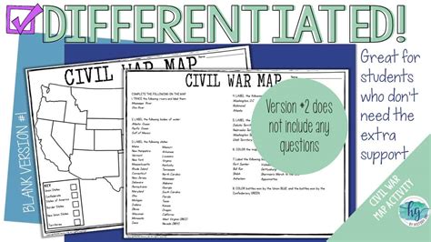 Civil War Map Activity - By History Gal