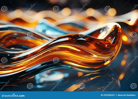 3d Rendering Of Abstract Glass Waves On A Reflective Surface Stock Illustration Illustration