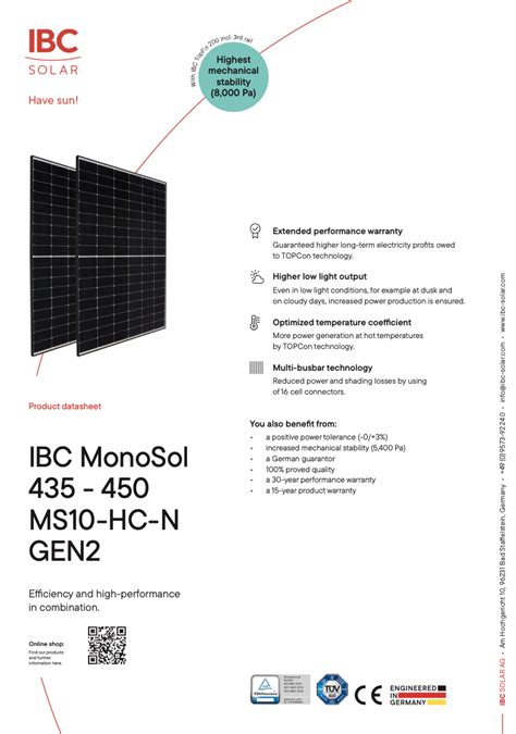 Solarmodul Ibc Monosol Ms Hc N Gen Bf Guter Preis Online