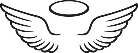 Angel Wings And Halo Black And White Vector Illustration 20872352