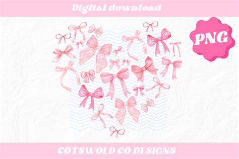 Coquette Bow Valentine S Day Heart PNG Graphic By CotswoldCoDesigns