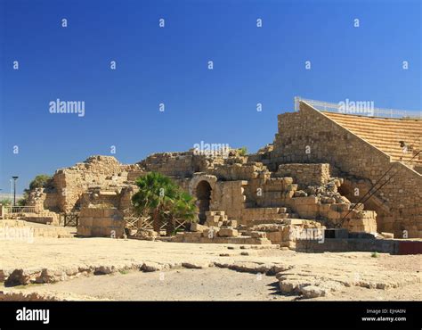 Side Entry of the Amphitheater in Caesarea Maritima National Park ...