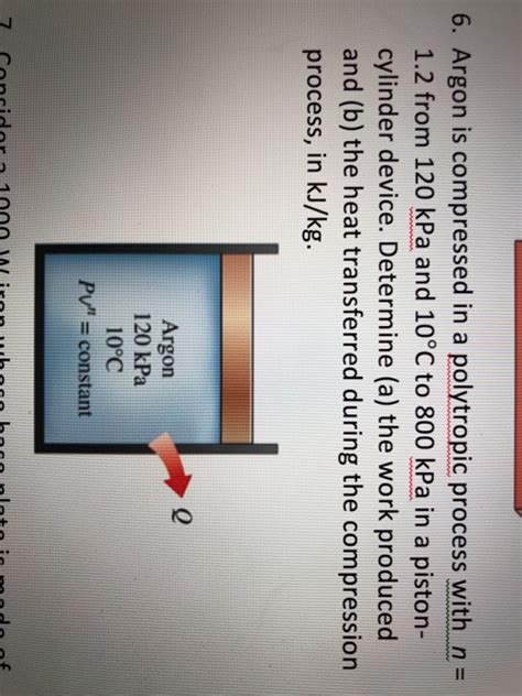 Solved 6 Argon Is Compressed In A Polytropic Process With Chegg