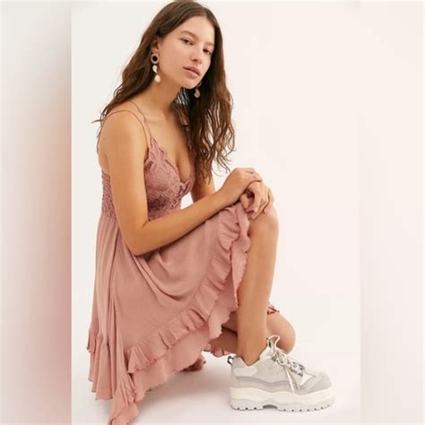 Free People Dresses Nwt Free People Adella Slip Color Rose Poshmark