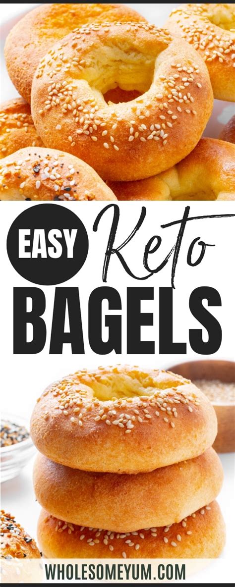 Low Carb Keto Bagels Tall Chewy Easy Wholesome Yum