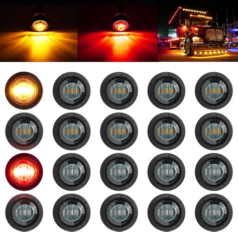 Pseqt 34 Round Led Side Marker Clearance Lights Front Rear Marker Indicators Tail Light