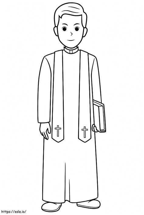 Jovem Sacerdote Para Colorir