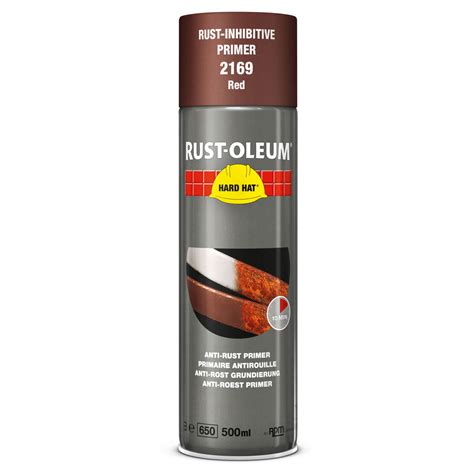 Rust Oleum Hard Hat Metal Primer Spray Paint Red 500ml