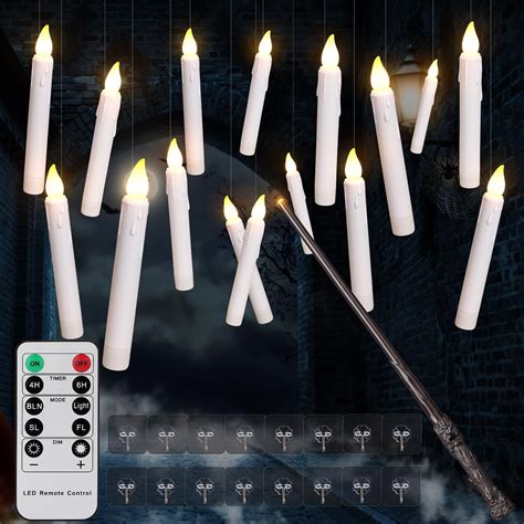 16 velas flotantes con control remoto de varita mágica velas cónicas