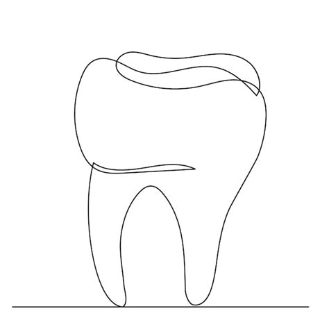 Premium Vector Tooth Continuous Line Drawing Vector