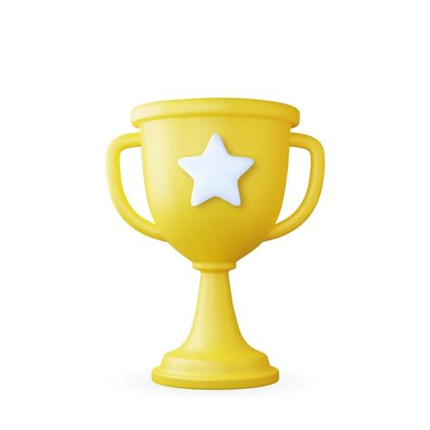 Premium Vector 3d Champion Trophy Gold Cup Icon Isolated White