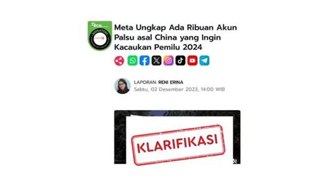 Cek Fakta Klarifikasi Judul Artikel Ribuan Akun Palsu Asal China Ingin