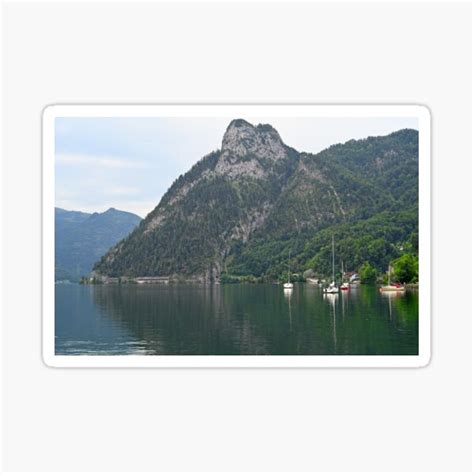 Lake Traun Traunsee In Traunkirchen Upper Austria Landscape Sticker