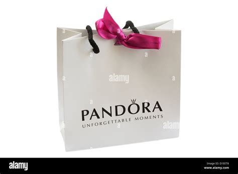 Pandora Jewellery Paper T Bag With Ribbon In A Bow Isolated On A