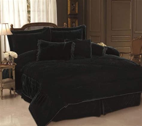 Stylish And Elegant Black Comforter For Your Bedroom Black Velvet Bed