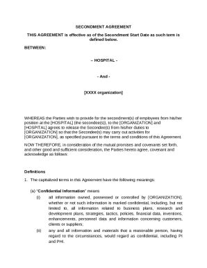 Secondment Agreement Sample Clauses Doc Template PdfFiller