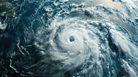 AI generated Aerial Satellite View of a Powerful Tropical Cyclone ...