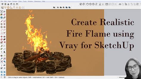 Realistic Fire Flame In Vray Sketchup Vray Sketchup Youtube