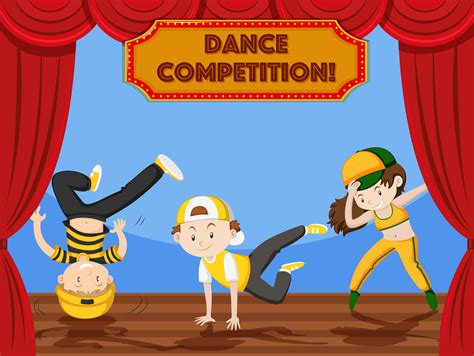 Children dance competition on stage 298172 Vector Art at Vecteezy