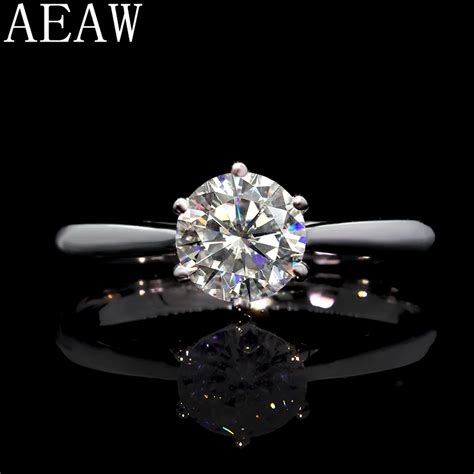 AEAW Klaue 1 Carat 14k Weiß Gold Moissanite Diamant ring Hochzeit