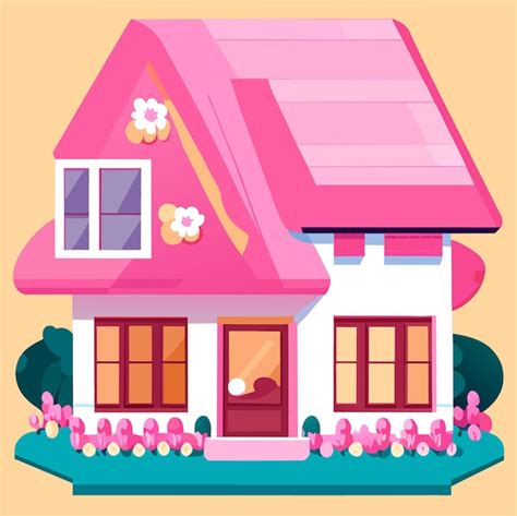 Premium Vector Cute Pink House Vector