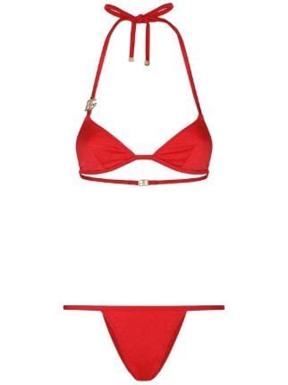 Dolce Gabbana DG Logo Triangle Bikini Red FARFETCH