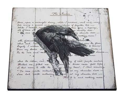 The Raven Poem Edgar Allan Poe Sign Typography Shelf Sitter Wall Art ...