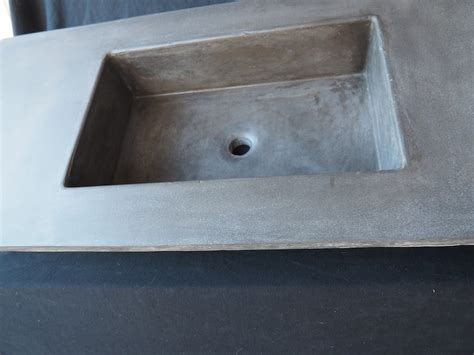 Concrete Vanity Top With Integrated Rectangle Sink Bowl Customizable