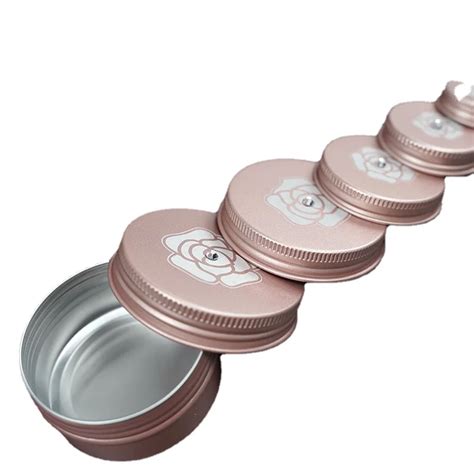 5 10 15 30 50g Round Aluminum Box Metal Tin Cans DIY Rose Gold Cosmetic