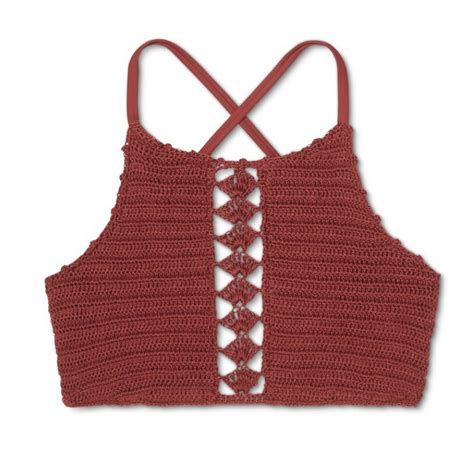 Xhilaration Womens Crochet High Neck Bikini Set Top A Gem