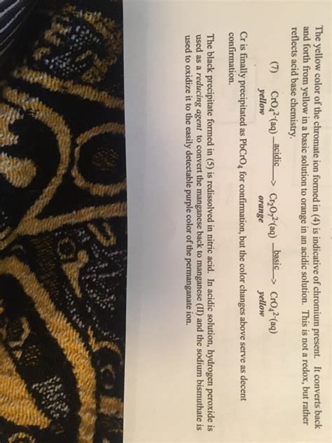 Solved 4. If you had a basic solution with the chromate ion | Chegg.com