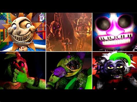 FNAF SECURITY BREACH ALL FINAL BOSSES ANIMATRONICS FIGHT HD YouTube