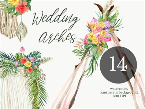 Watercolor Arch Boho Wedding Clipart Graphic By Elena Dorosh Art