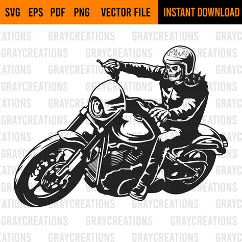 Skeleton Biker Riding Motorcycle Svg Low Ride Biker Skull Etsy