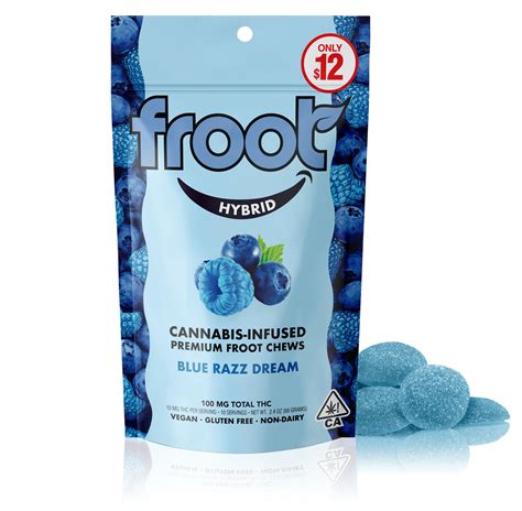 Blue Razz 10 Pack Gummies 100mg Froot Premium Cannabi