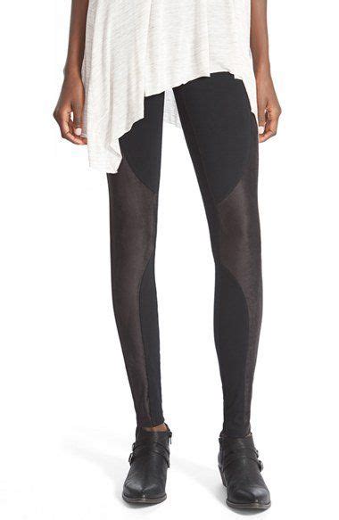 Sun And Shadow Faux Suede Panel Leggings Nordstrom Panel Leggings