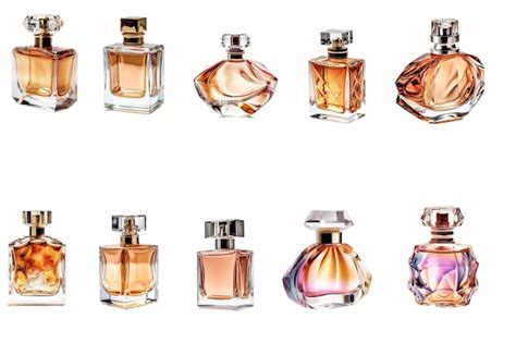 Un conjunto de perfumes en un frasco de vidrio ilustración de vector