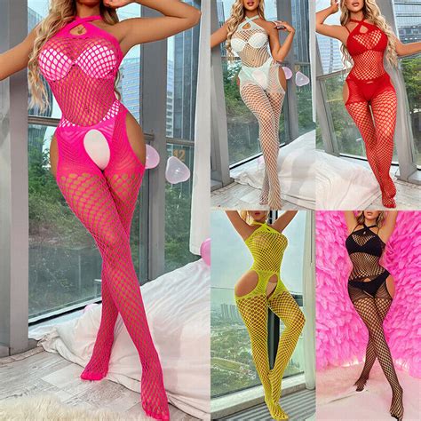 Women Lingerie Fishnet Body Stocking Dress Underwear Babydoll Sleepwear