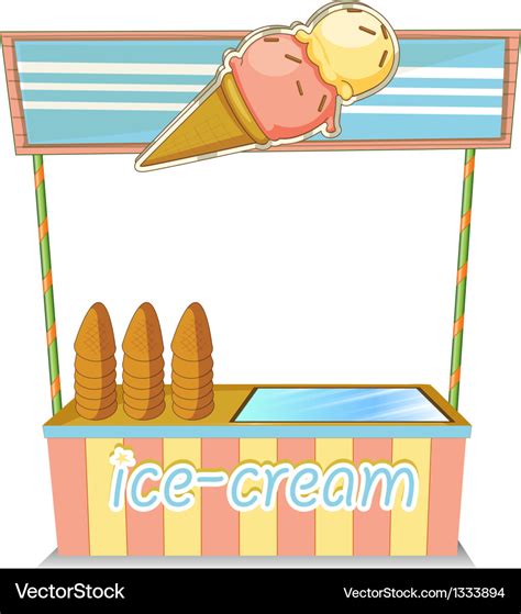 A wooden icecream stand Royalty Free Vector Image