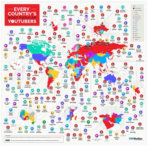 The Top-Earning YouTubers Mapped - Vivid Maps