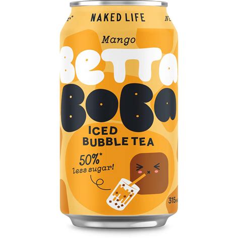 Naked Life Mango Betta Boba Iced Bubble Tea Ml X Pack Woolworths Hot