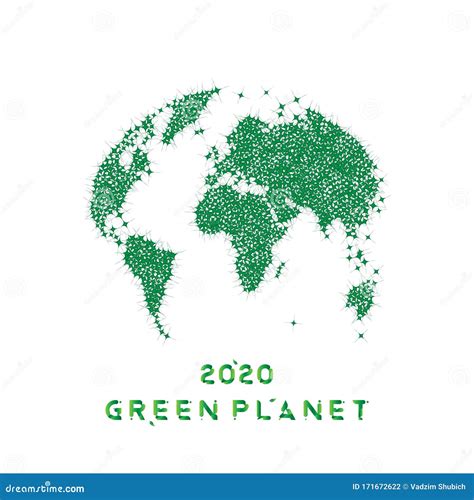 Global Map of the World. Green Globe As a Symbol of the Conservation of