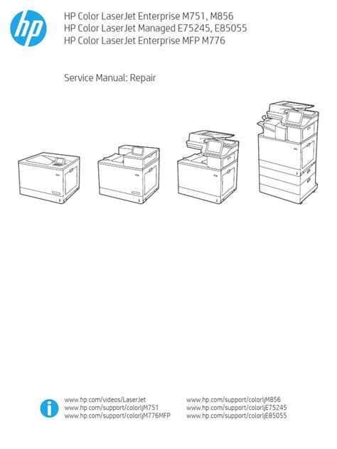 Hp Clj M751 M856 E75245 E85055 Mfp M776 Repair Manual Pdf