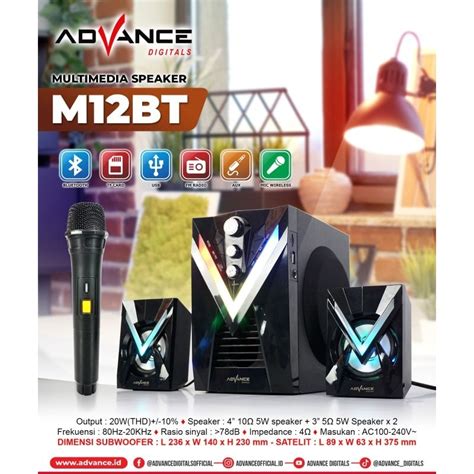 Jual Speaker Advance M12BT M12 BT Bluetooth Plus Mic Wireless Karaoke