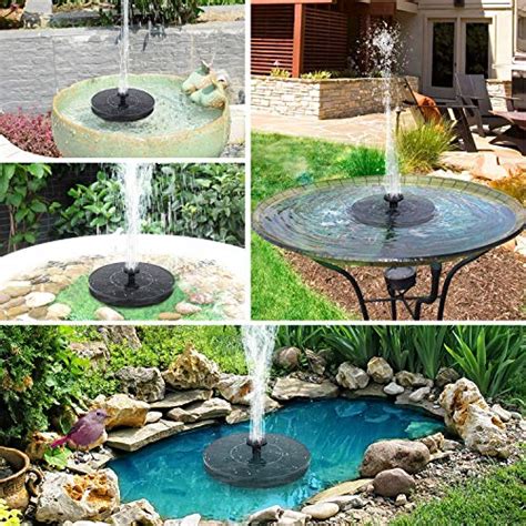 Mademax 1W Solar Bird Bath Fountain Pump, Solar Fountain with 6 Nozzle ...