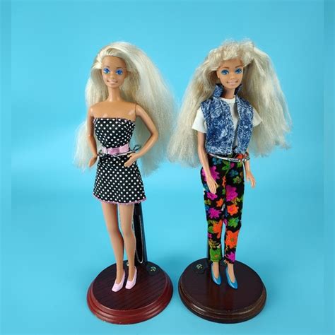 Mattel Toys Mattel S Two Superstar Barbie Dolls Lot Blonde Hair Blue Eyes Outfits Poshmark